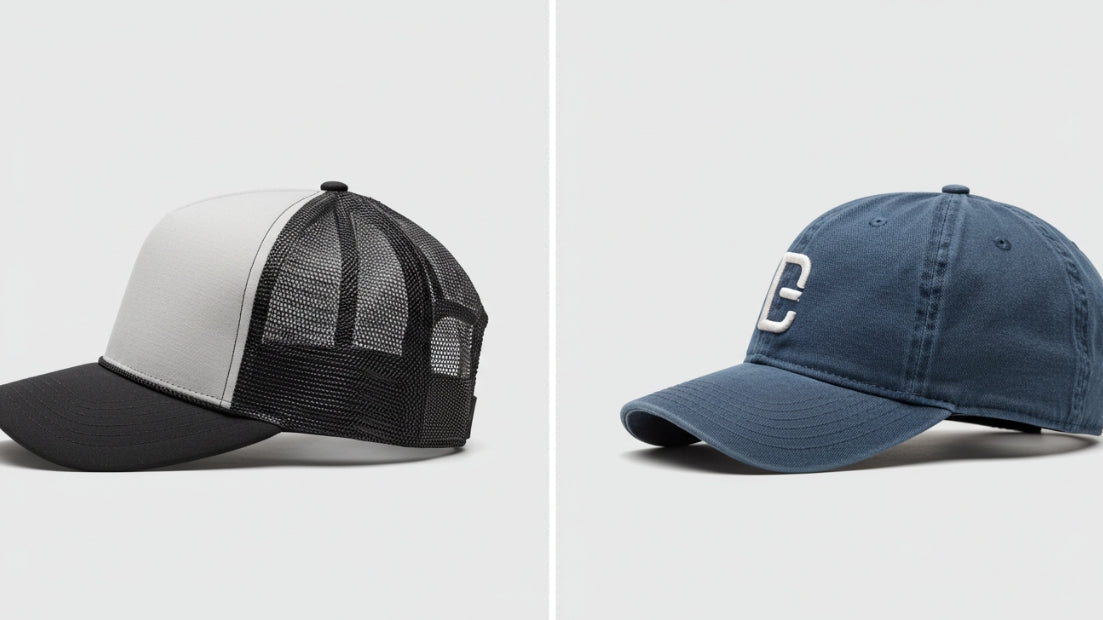 Trucker hat vs baseball cap comparison by Edu-Artsdistrict