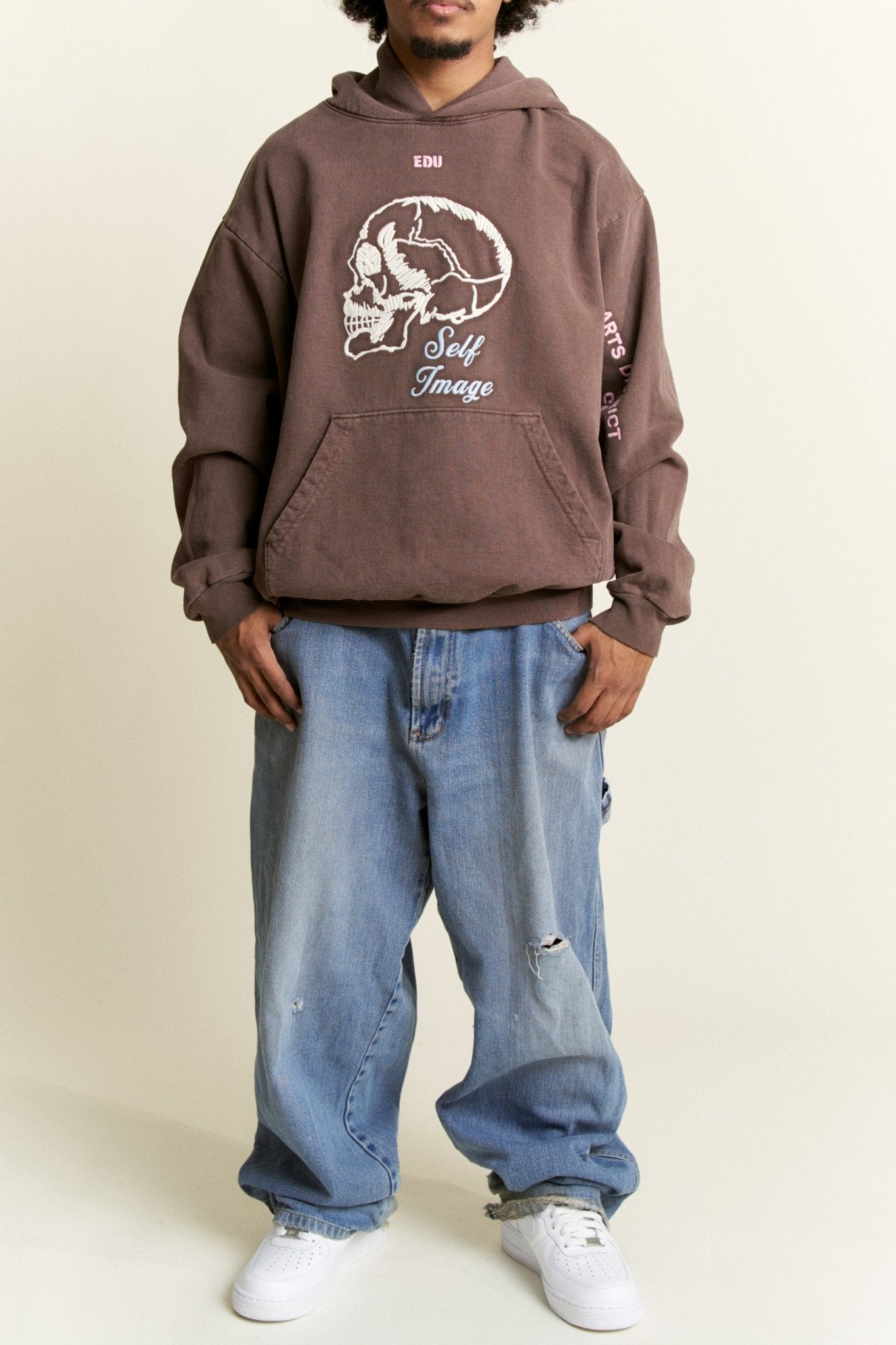 Self Image Hoodie on male model - Front View