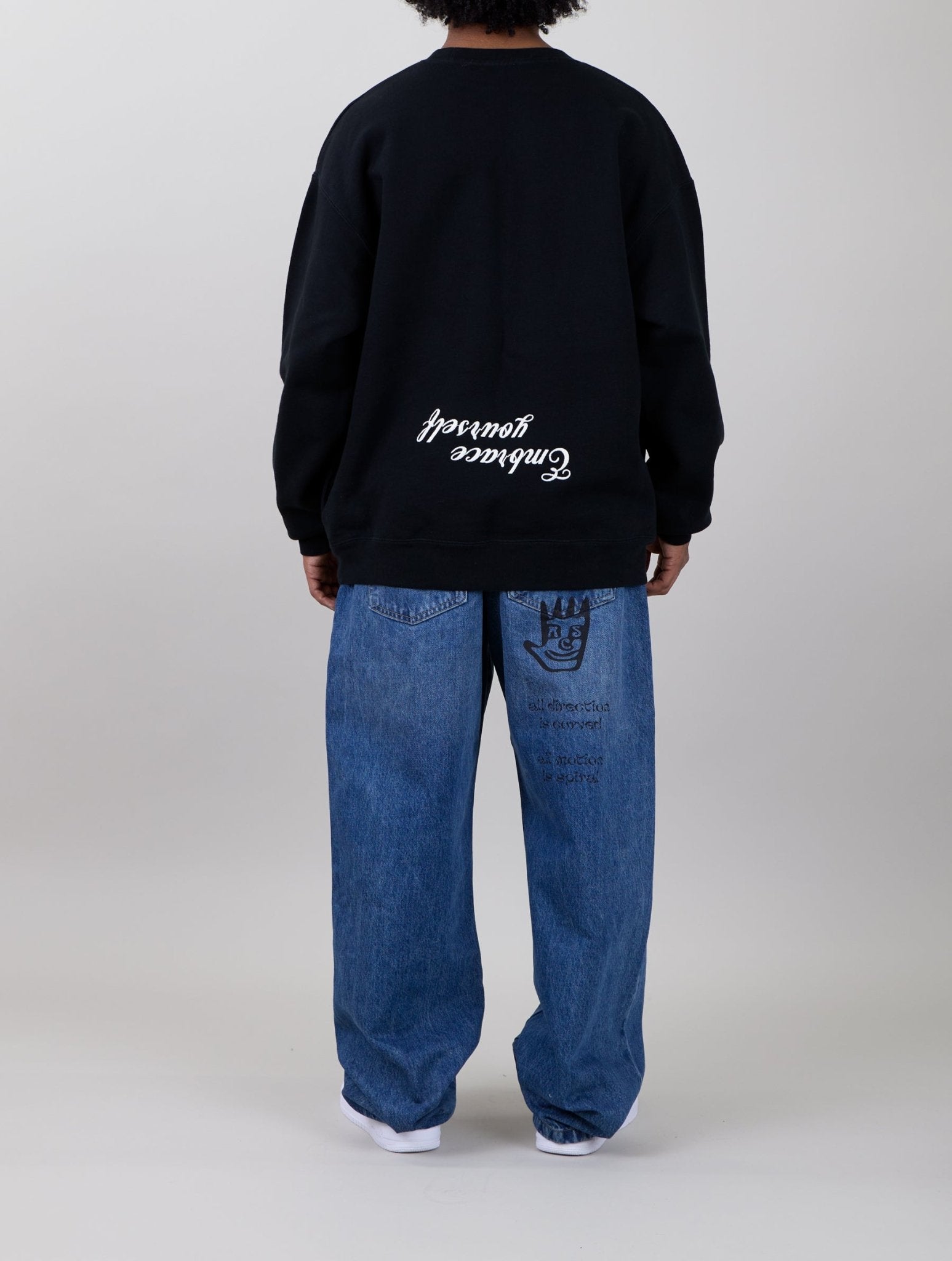 Embrace The Elements Crewneck on male model - Back View