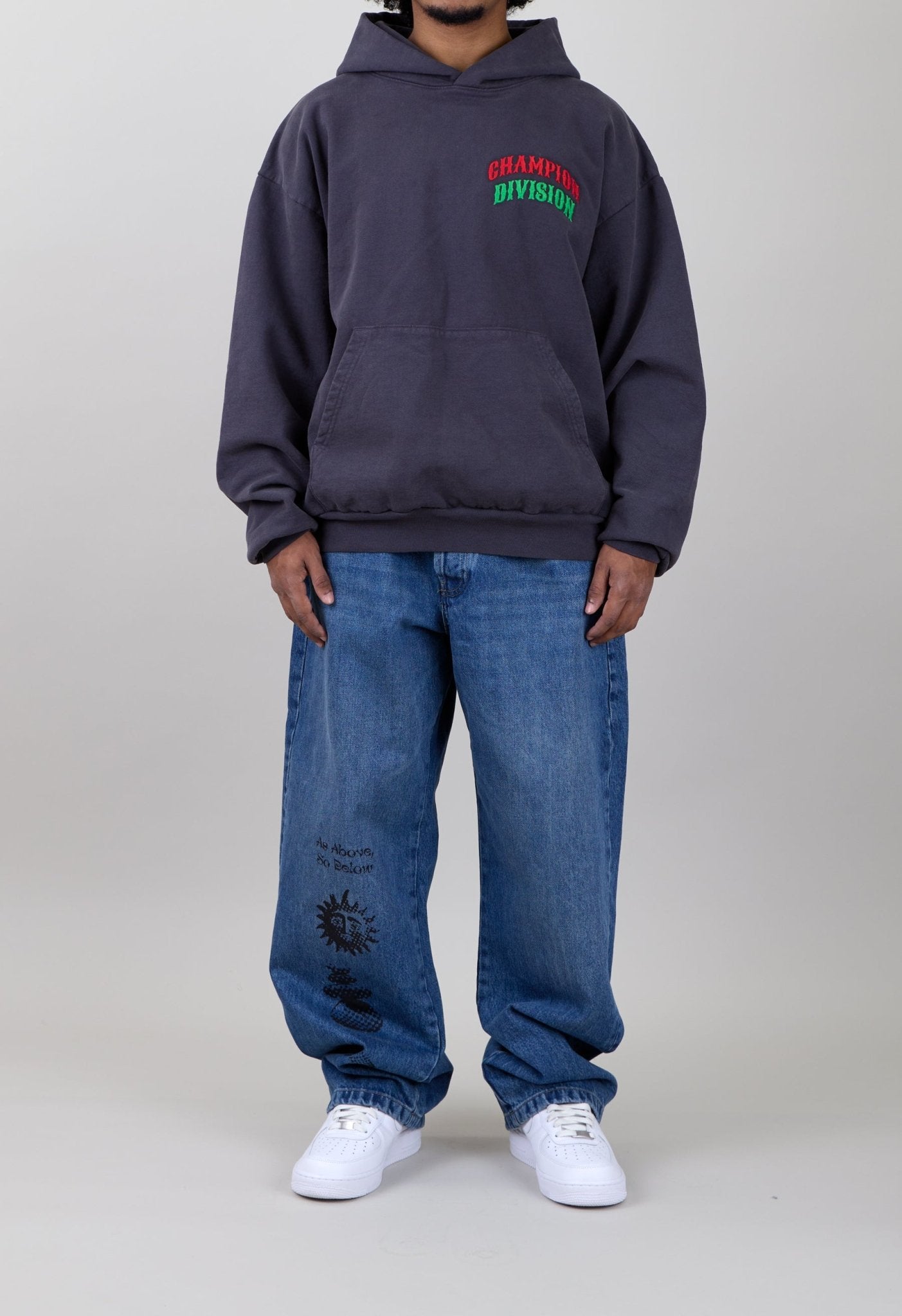 Champion Division Boxing Club Hoodie on male model - Front View