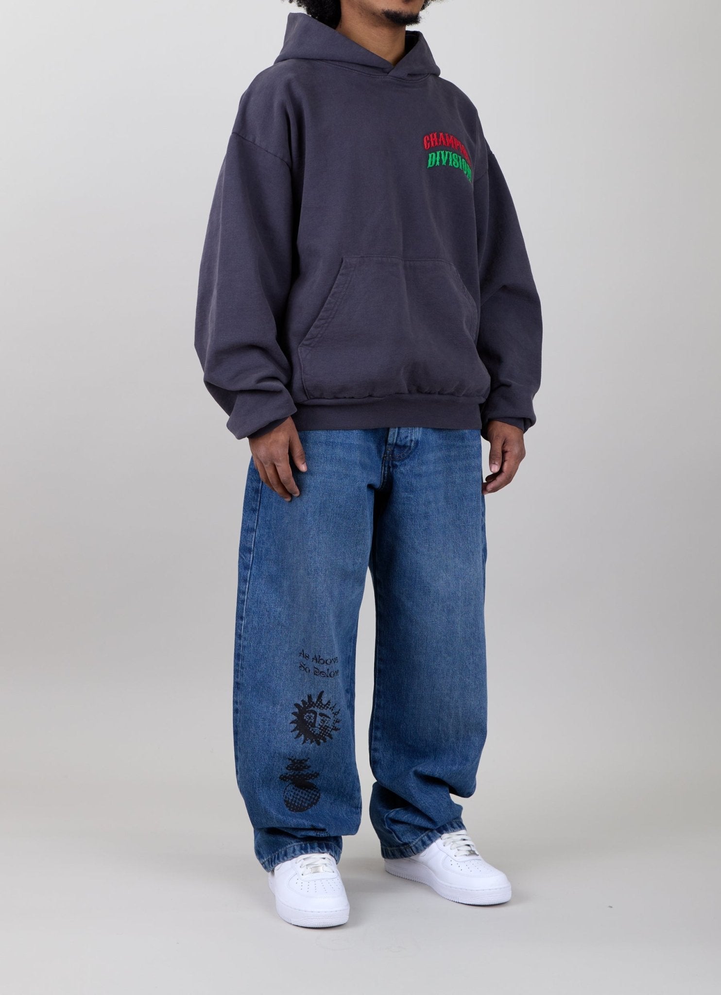 Champion Division Boxing Club Hoodie on male model - Side1 View