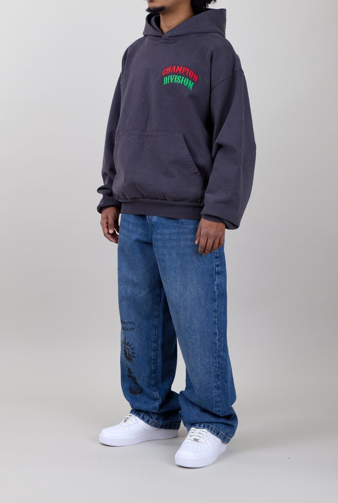 Champion Division Boxing Club Hoodie on male model - Side2 View