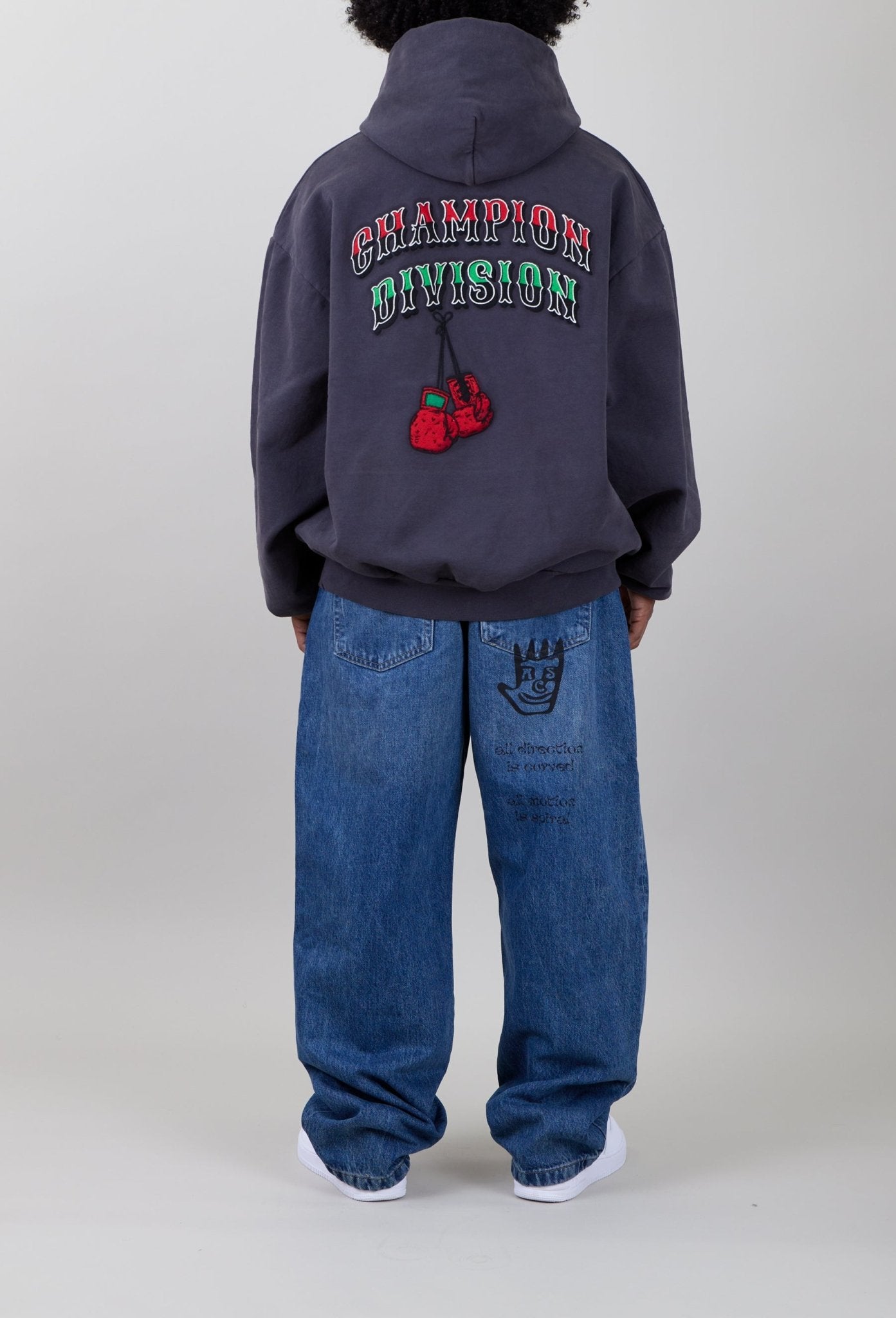 Champion Division Boxing Club Hoodie on male model - Back View