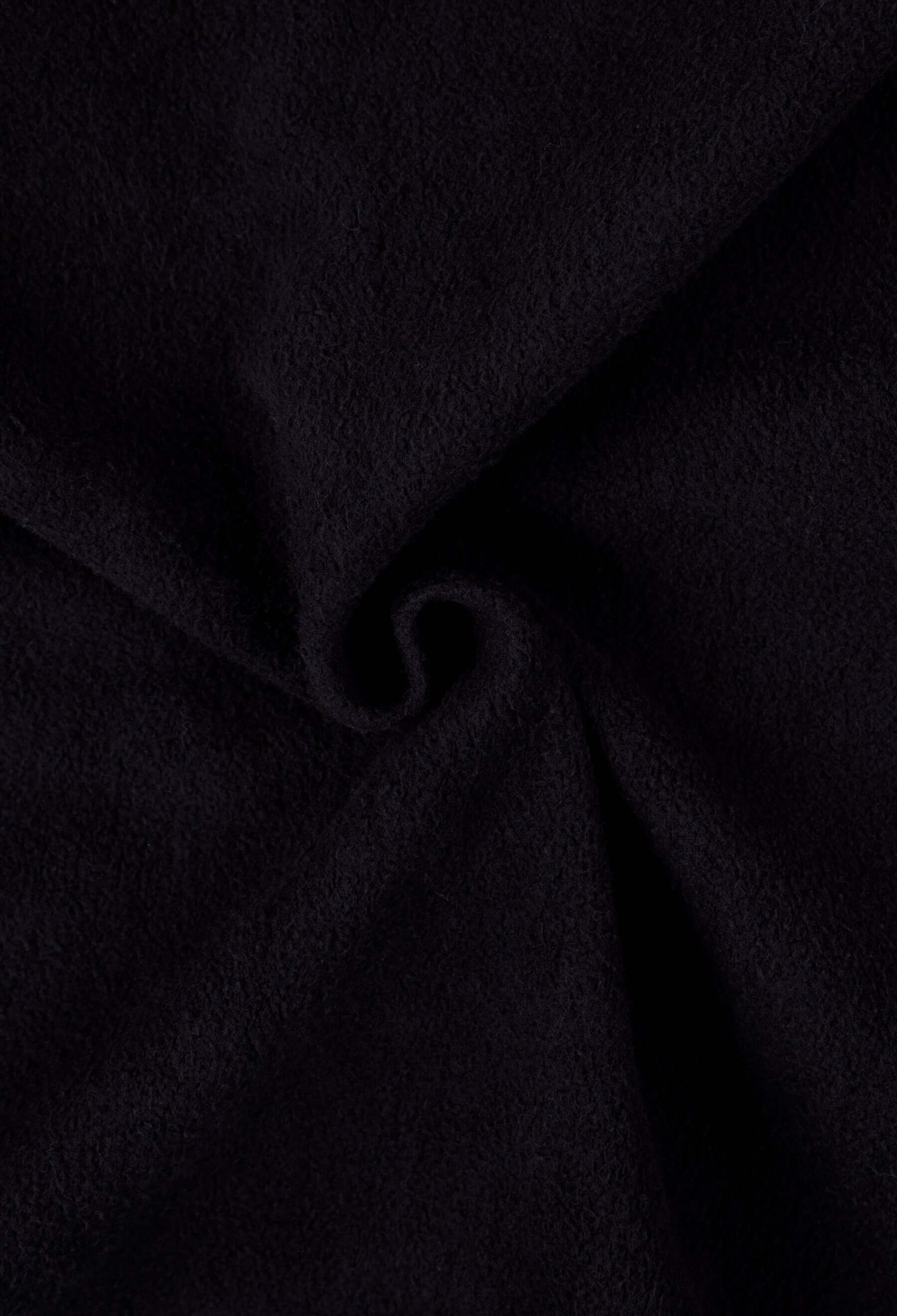 Black textured fabric with a spiral fold.