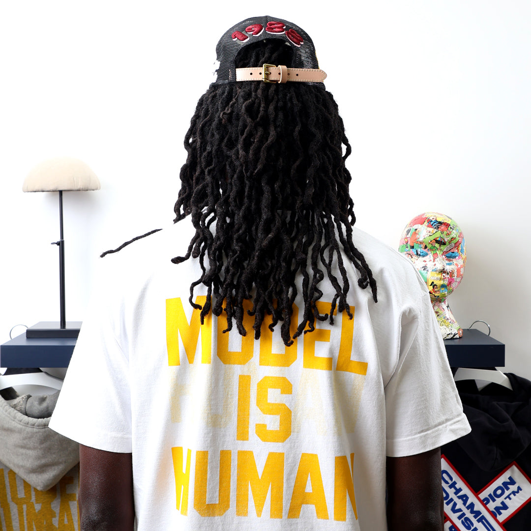 Home Sweet Home Black/White Trucker Hat worn by male model -Back View