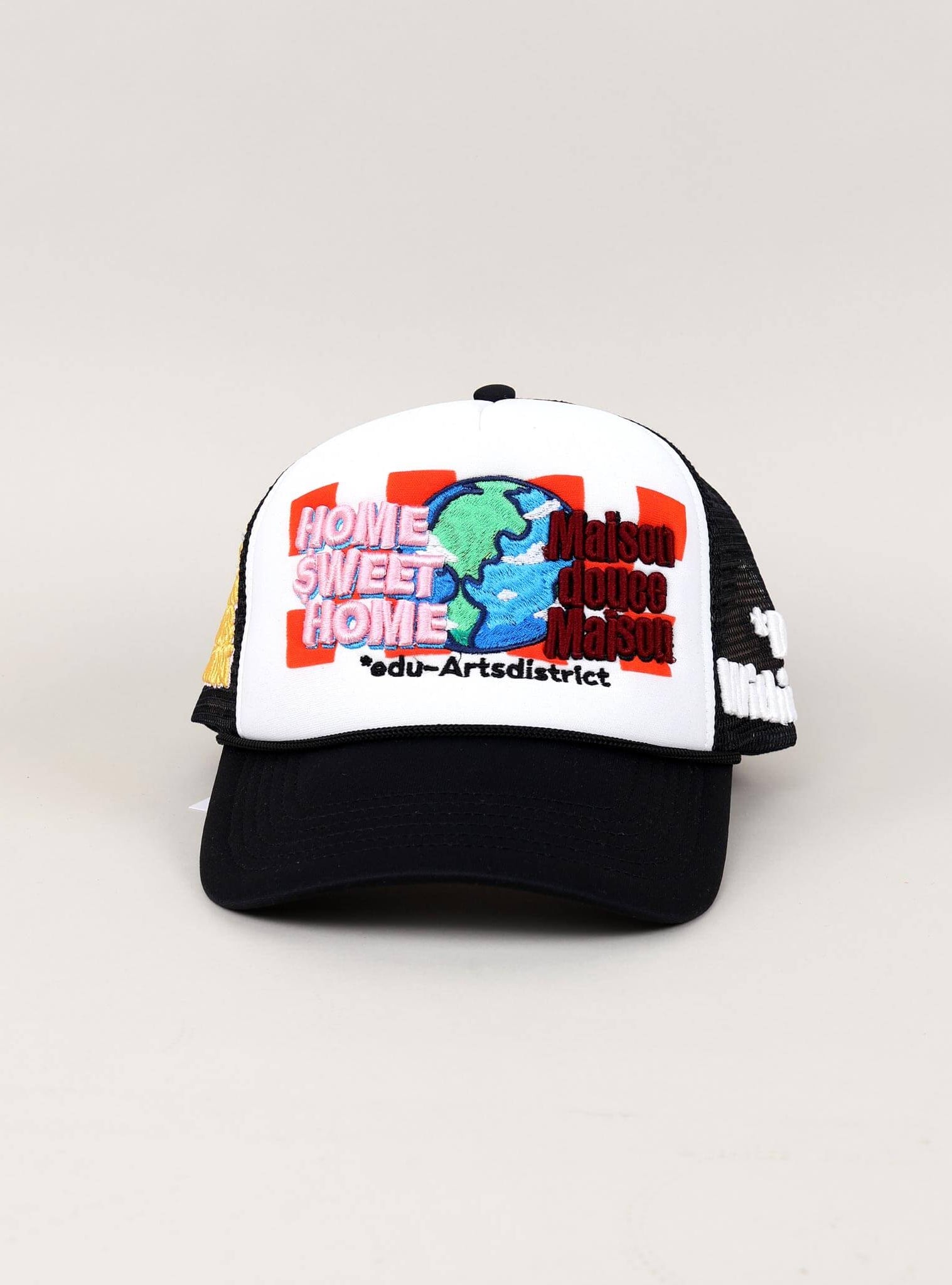 Home Sweet Home Black/White Trucker Hat - Front View