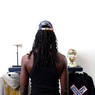 Broken Black Trucker Hat worn by male model -Back View
