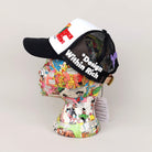 Broken Navy Trucker Hat on Mannequin - Left View