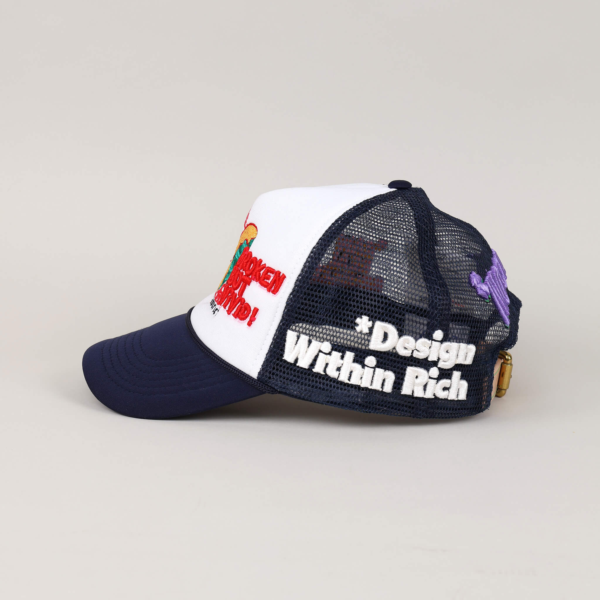 Broken Black Trucker Hat - left View