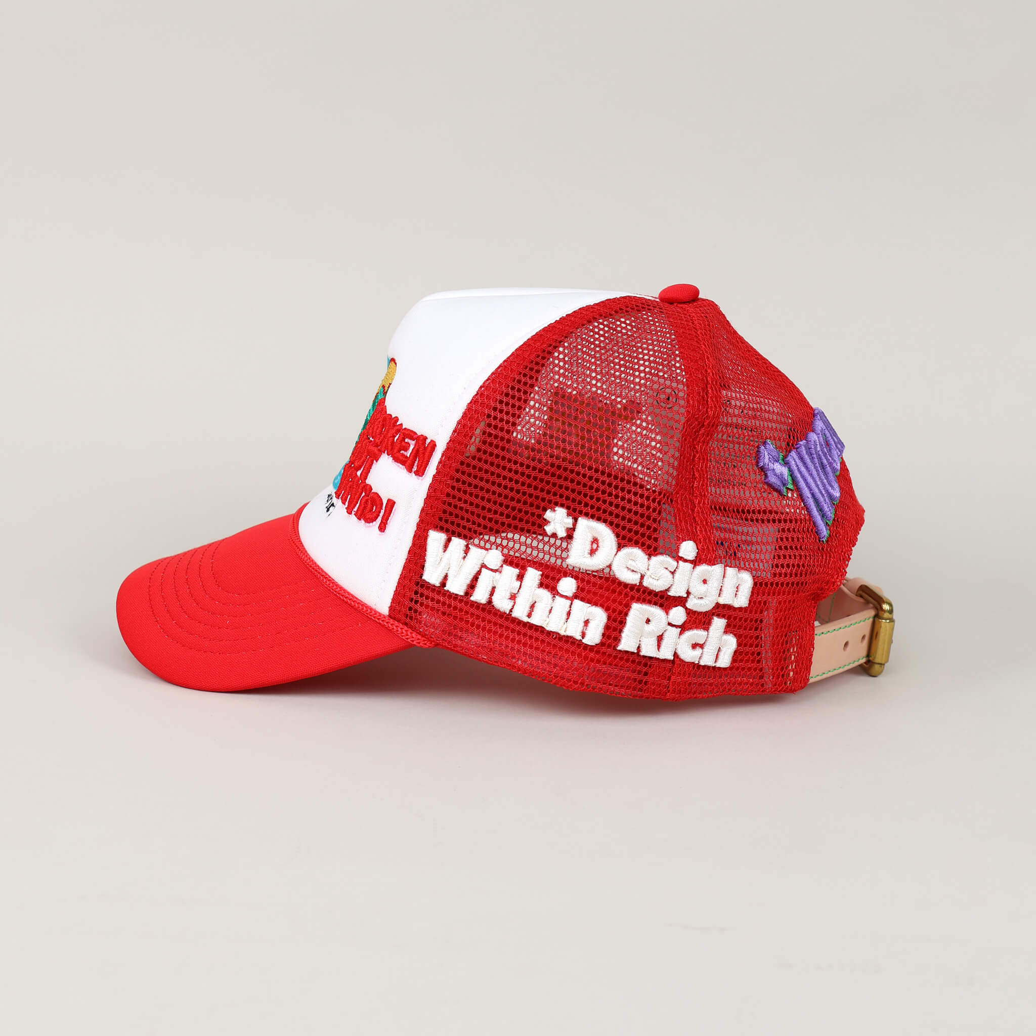 Broken Red Trucker Hat - Left View