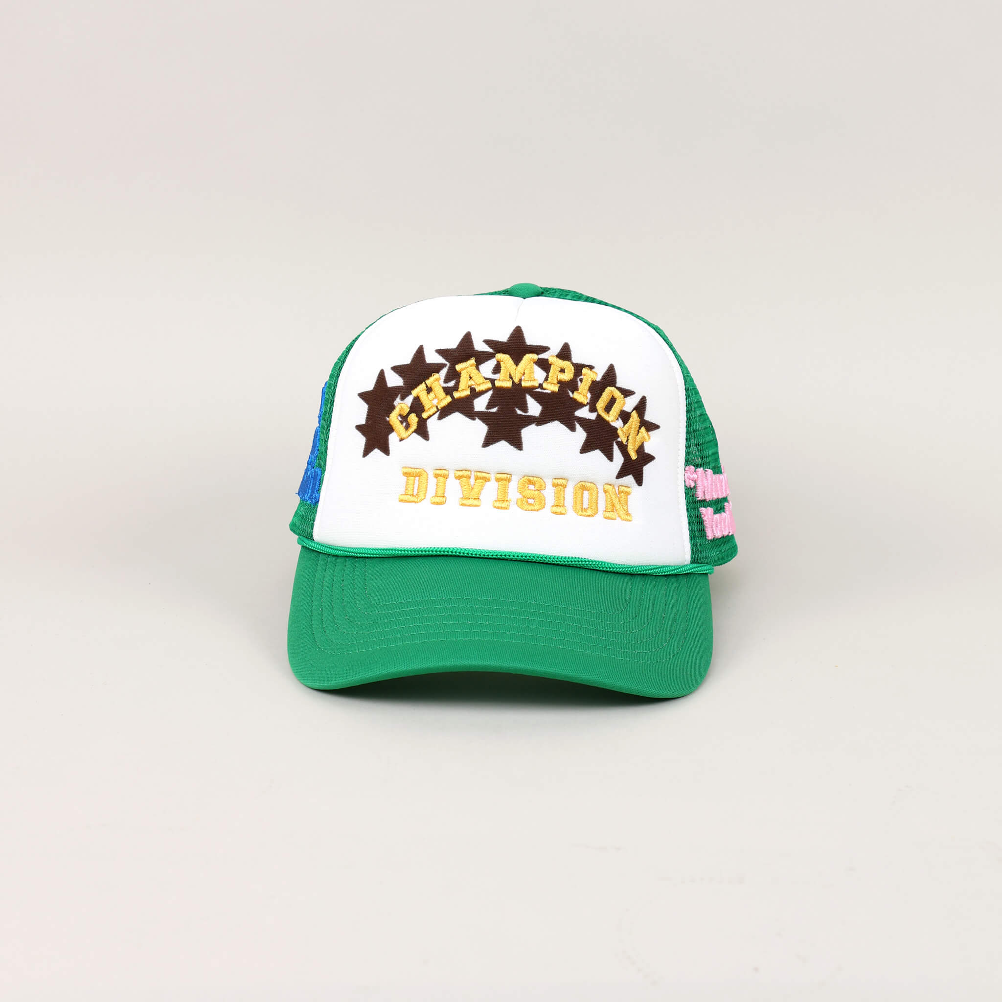 Fall 7 Rise 8 Green/White Trucker Hat - Front View