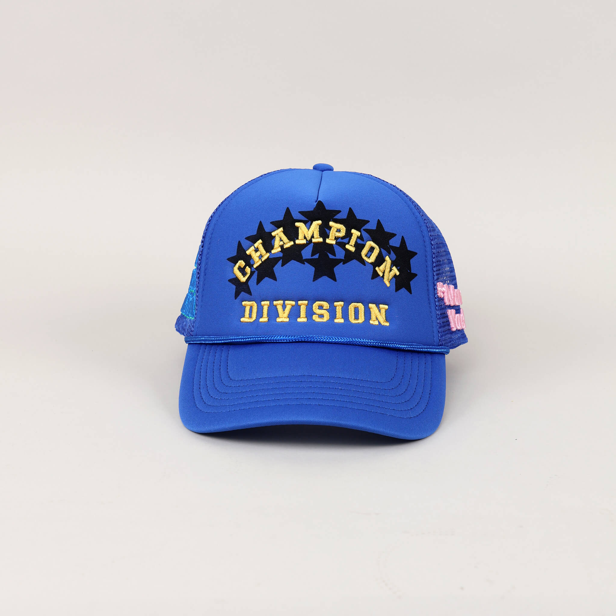 Fall 7 Rise 8 Blue Trucker Hat - Front View