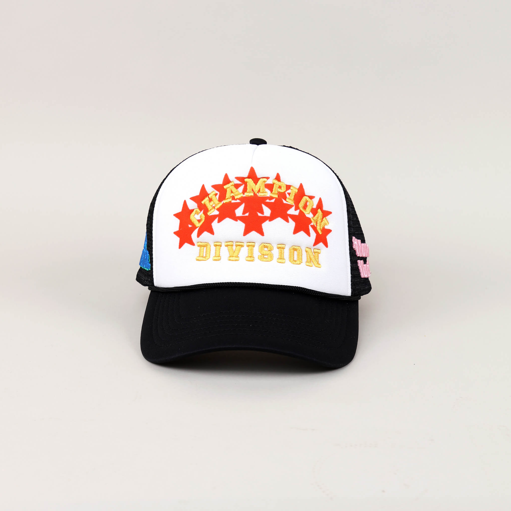 Fall 7 Rise 8 Black/White Trucker Hat - Front View